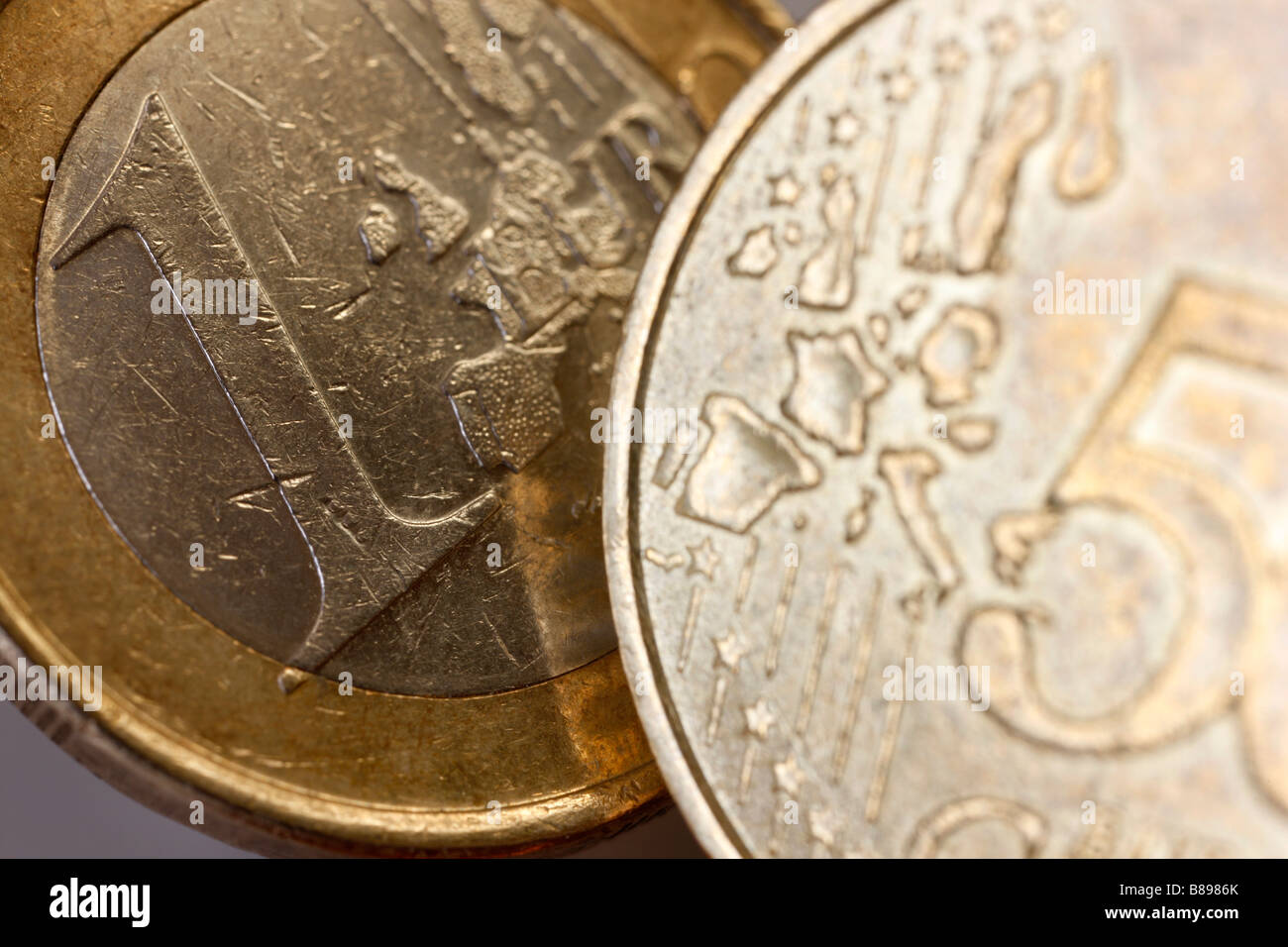 Monete in euro Foto Stock