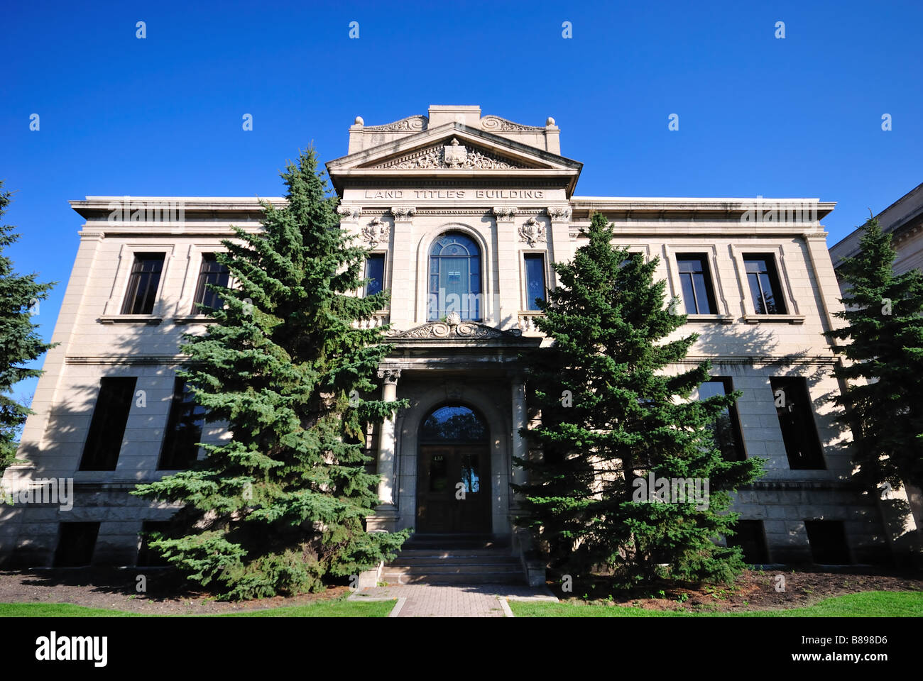 I titoli di terra edificio in Winnipeg Foto Stock