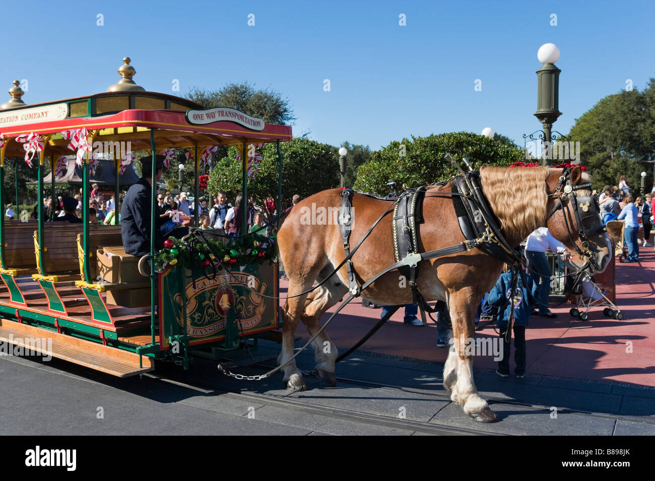 Cavallo carrello di trasporto, Magic Kingdom, il Walt Disney World Resort, Lake Buena Vista Orlando, Florida, Stati Uniti d'America Foto Stock