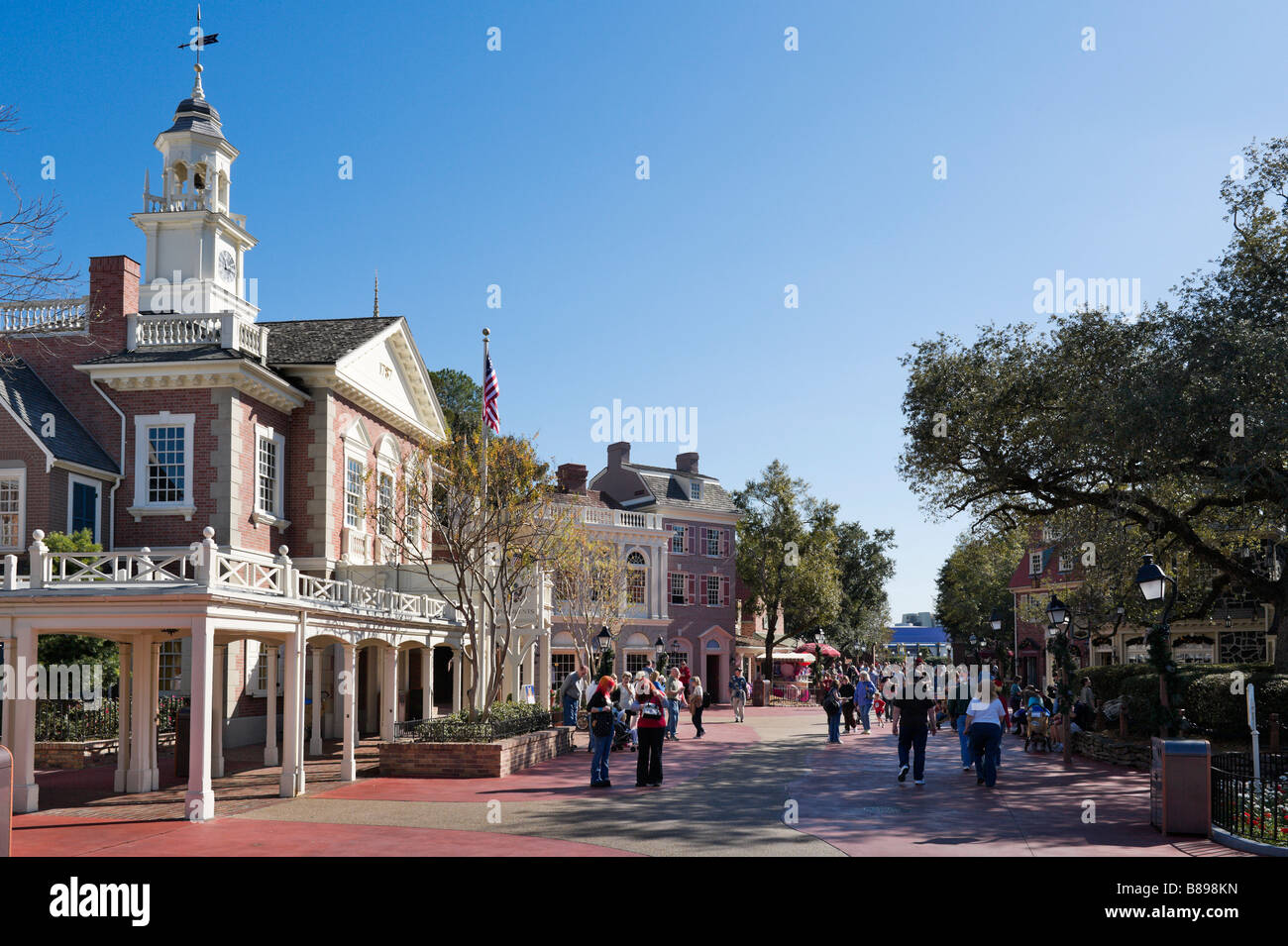 Liberty Square, il Magic Kingdom, il Walt Disney World Resort, Lake Buena Vista Orlando, Florida, Stati Uniti d'America Foto Stock