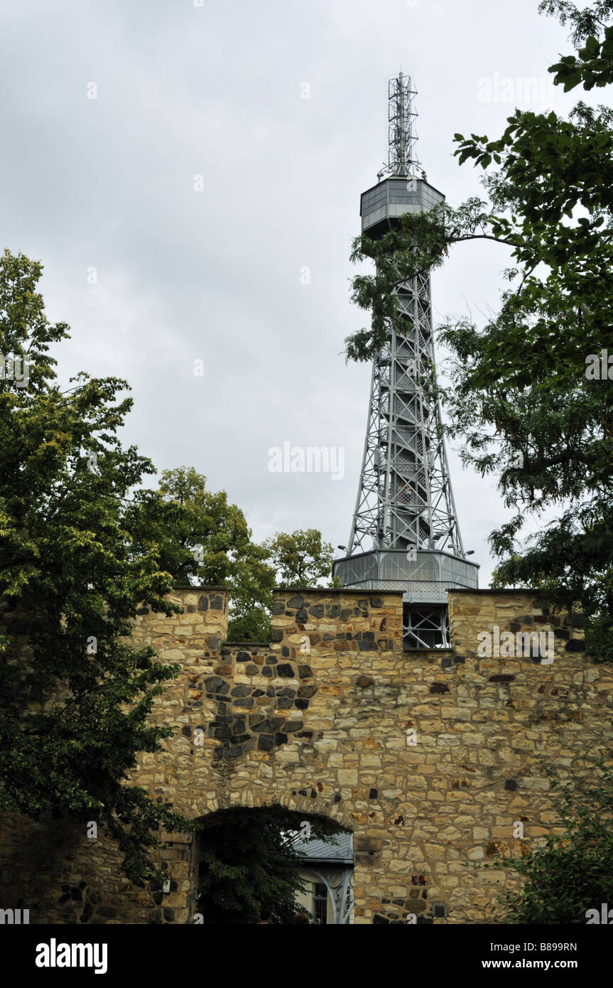 Praga sulla Torre Petrin Foto Stock