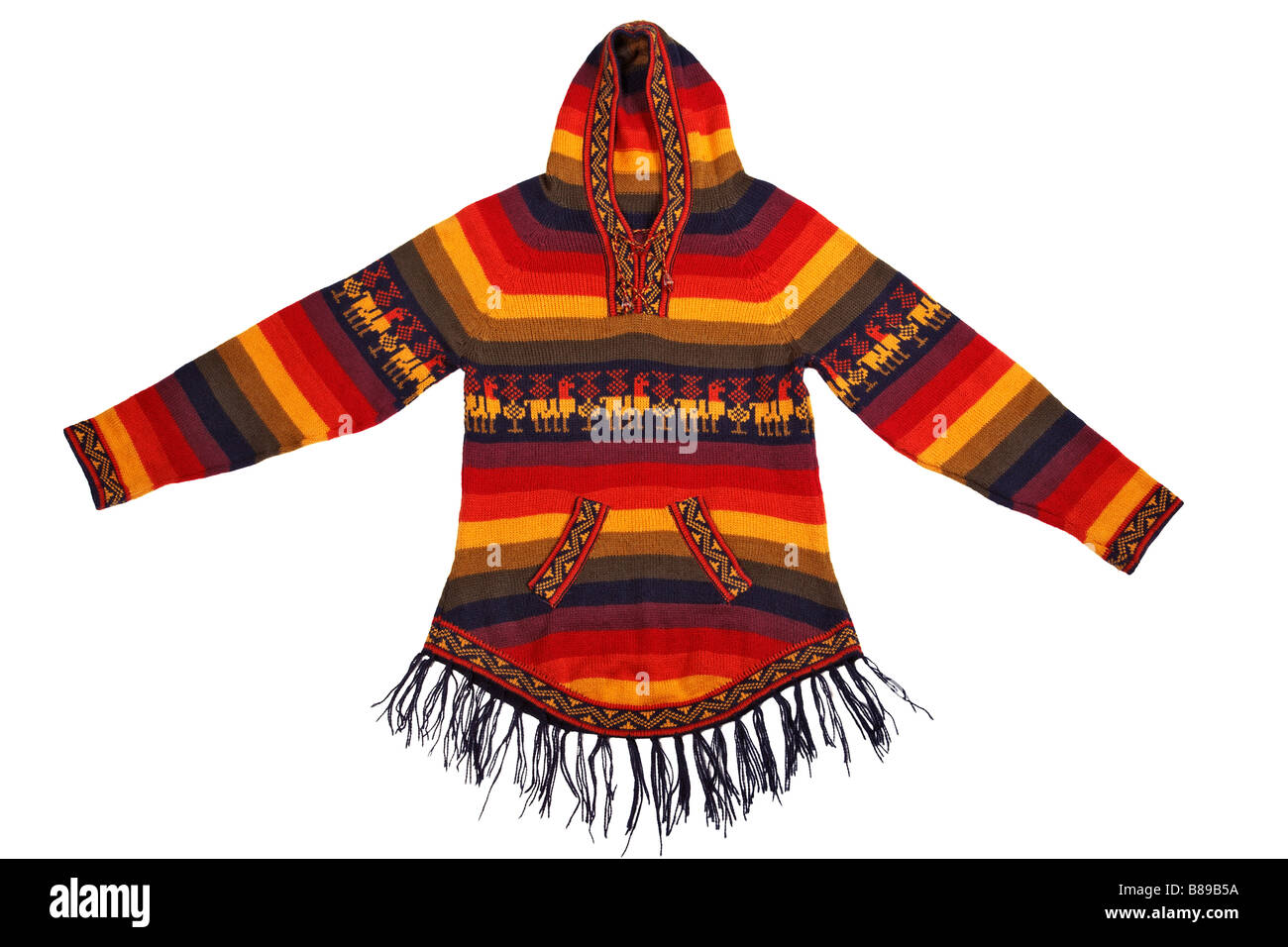 In stile messicano giacca a maglia isolato Foto Stock