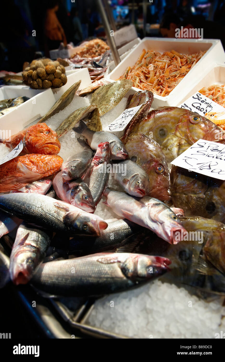 Mercato del pesce di Rialto, Venezia Foto Stock