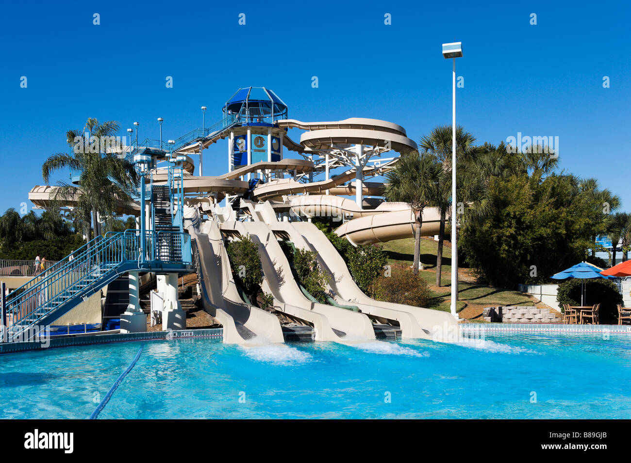 Mach 5 ride, Wet'n Wild Water Park, International Drive, Orlando, Florida, Stati Uniti d'America Foto Stock