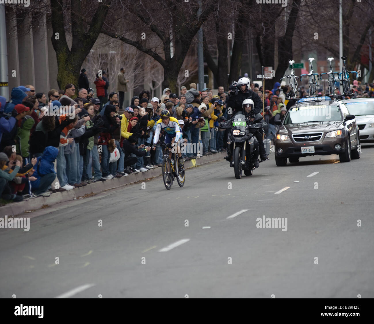 SACRAMENTO CA Febbraio 14 2009 Lance Armstrong competere nel AMGEN Tour della California Foto Stock