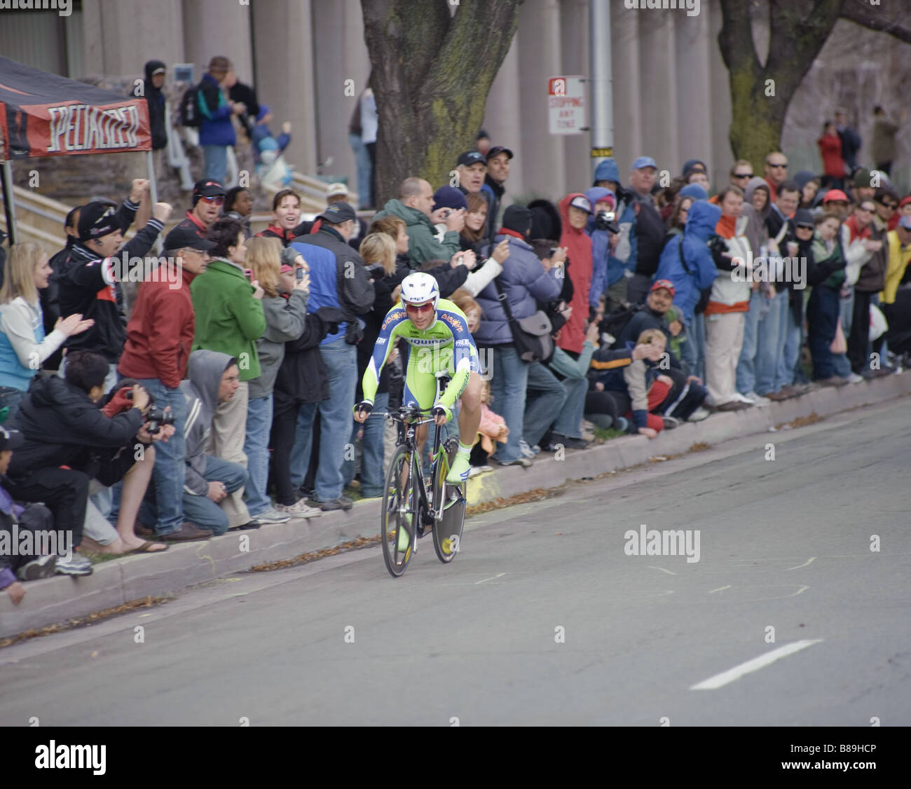 SACRAMENTO CA Febbraio 14 2009 Ivan Basso racing nel 2009 AMGEN tour a Sacramento in California Foto Stock