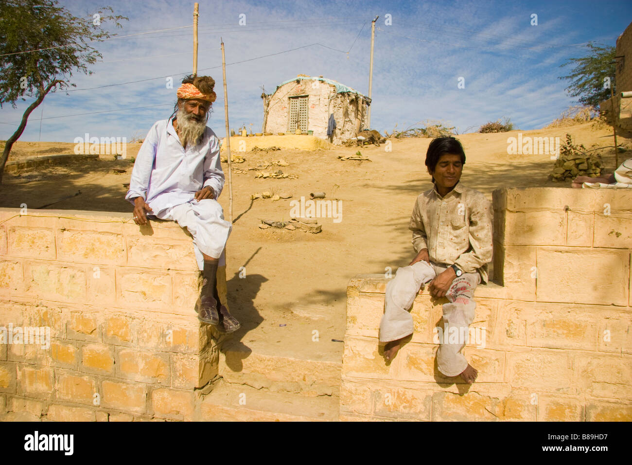 Locale uomini indiano Jaisalmer Rajasthan in India Foto Stock
