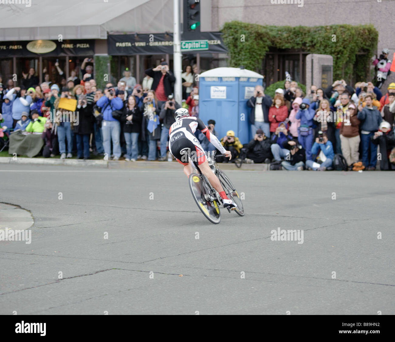 SACRAMENTO CA Febbraio 14 2009 Floyd Landis racing nel 2009 AMGEN tour a Sacramento in California Foto Stock