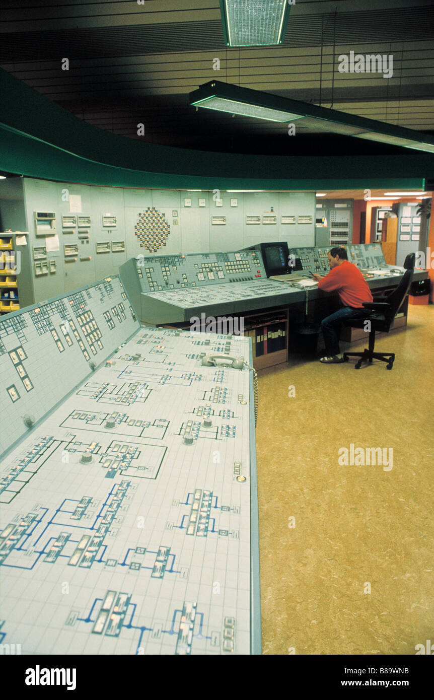 Controlroom presso le centrali nucleari powerstation Forsmark 1 in Svezia Foto Stock