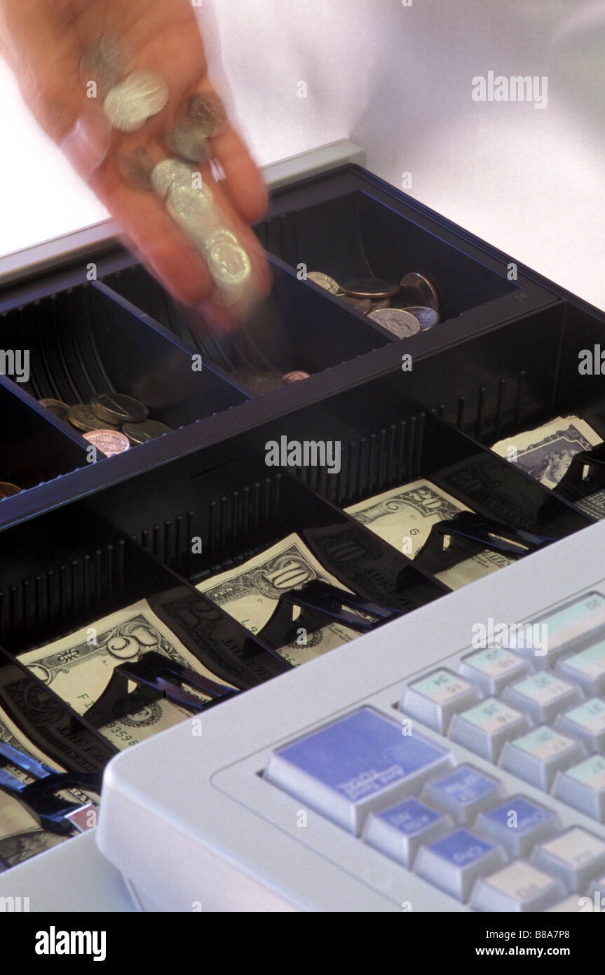 Cassetto di soldi Foto Stock