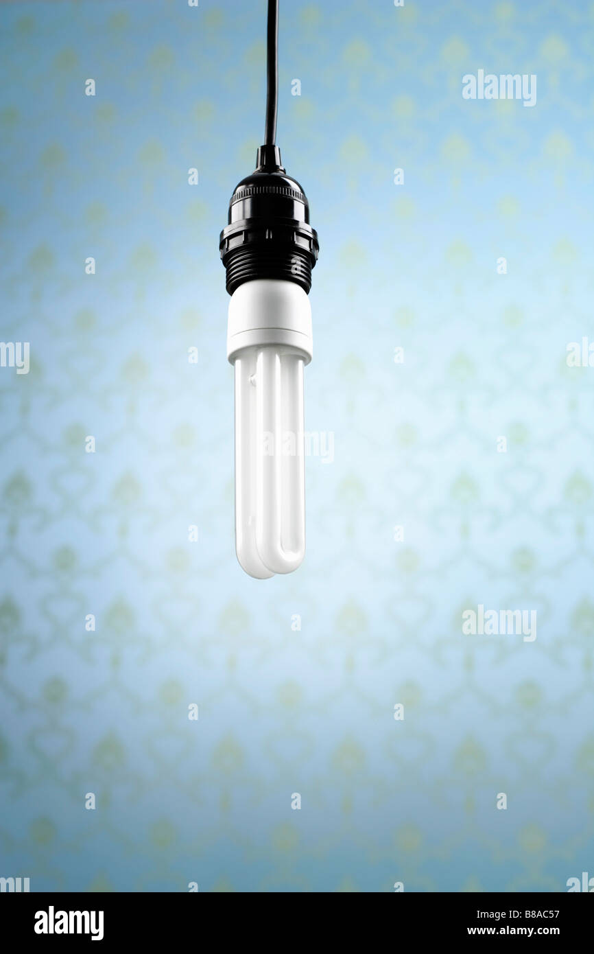 Vor Energiesparlampe Seidentapete Foto Stock