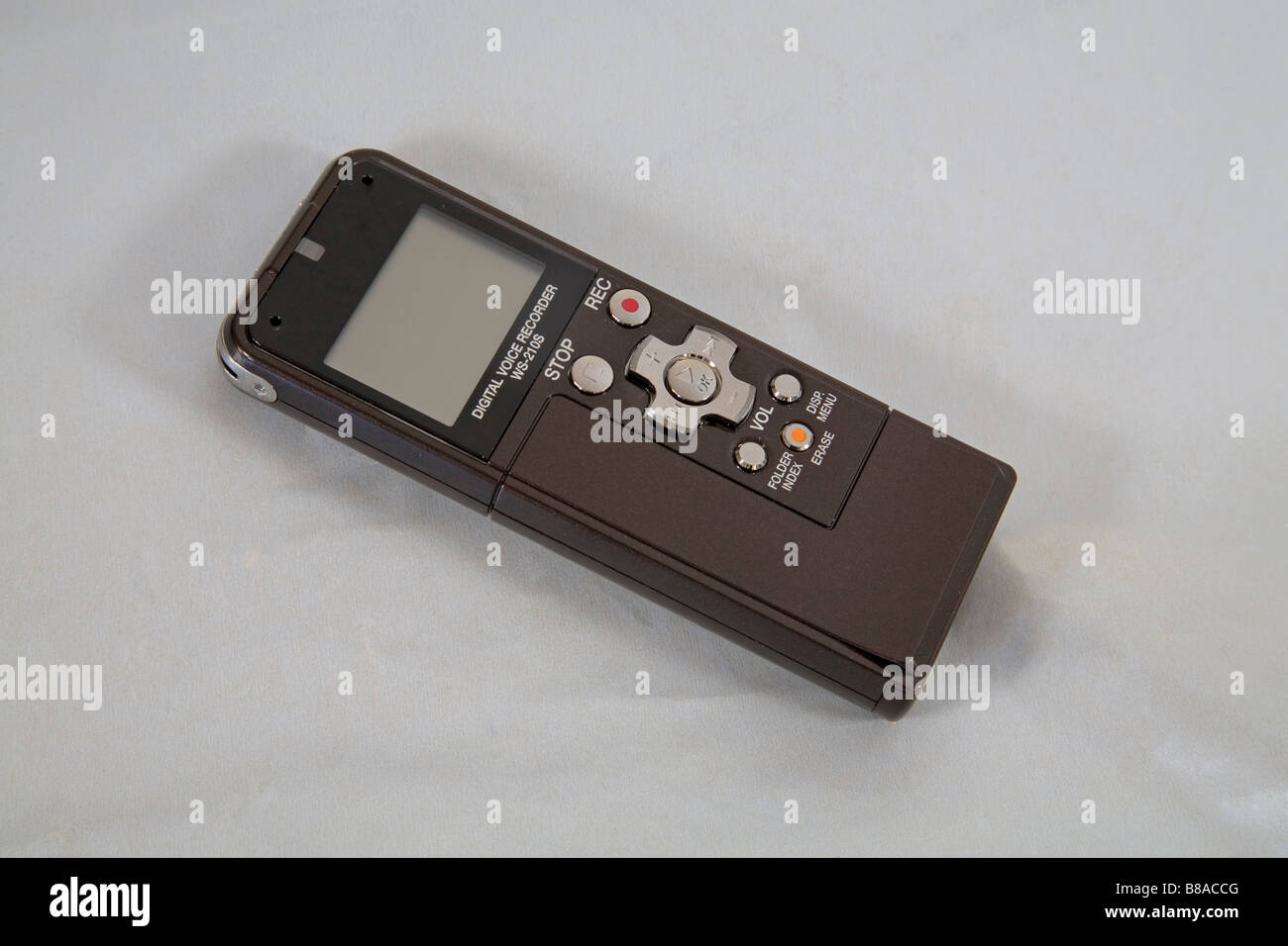 Dettaglio di un registratore vocale digitale l'equivalente moderno di un registratore a nastro Foto Stock