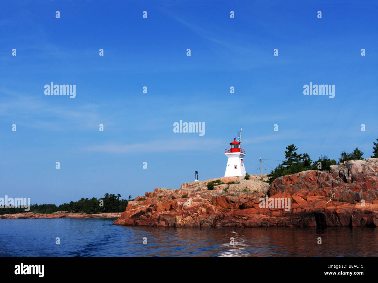 Killarney Lightstation azionato dalla Guardia Costiera canadese nel punto Redrock Georgian Bay Ontario Canada Foto Stock