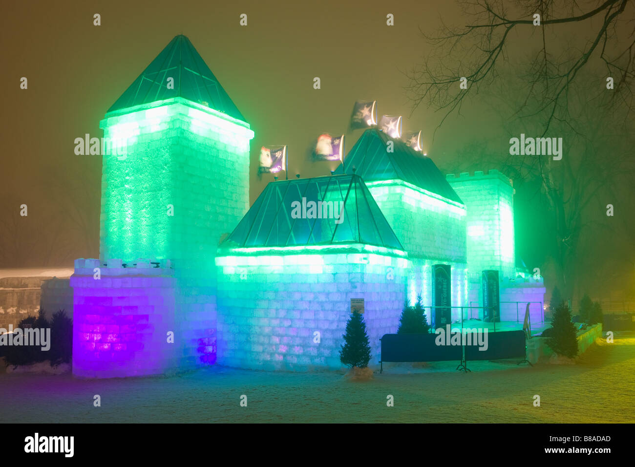Palazzo del ghiaccio in inverno il carnevale di Quebec City in Canada Foto Stock