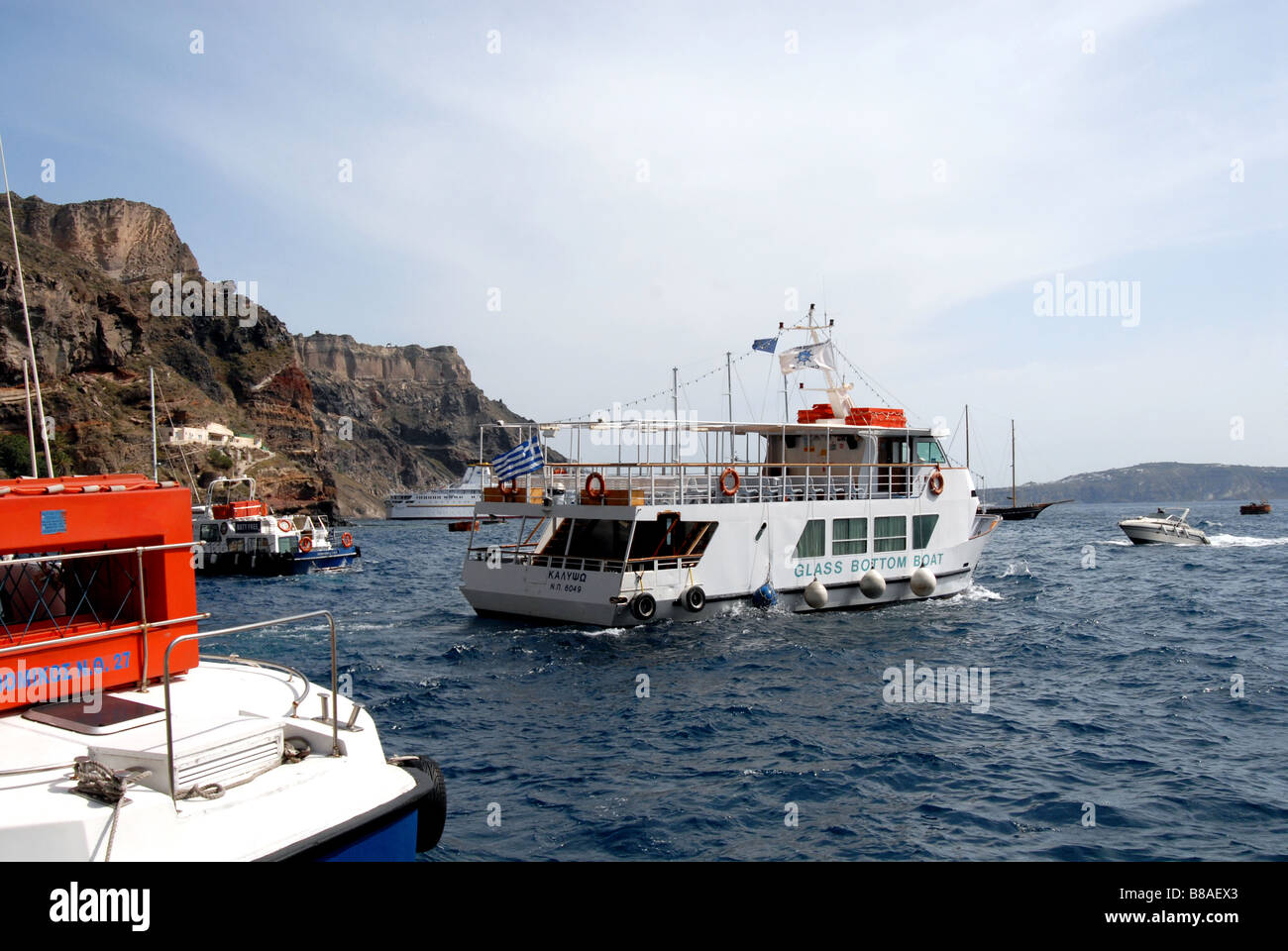 Porto di Santorini Grecia Foto Stock