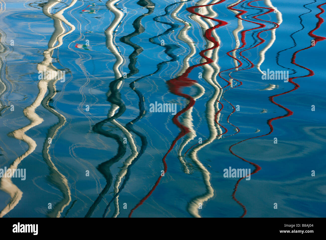 Riflessioni Yachts Trogir Dalmazia Croazia Foto Stock