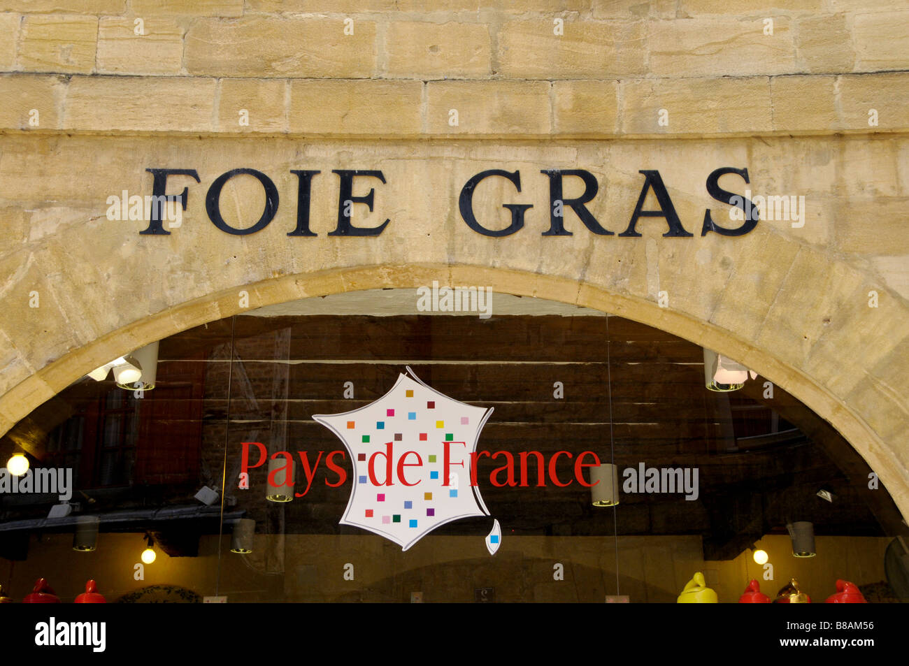 Il Foie Gras shop Sarlat Foto Stock