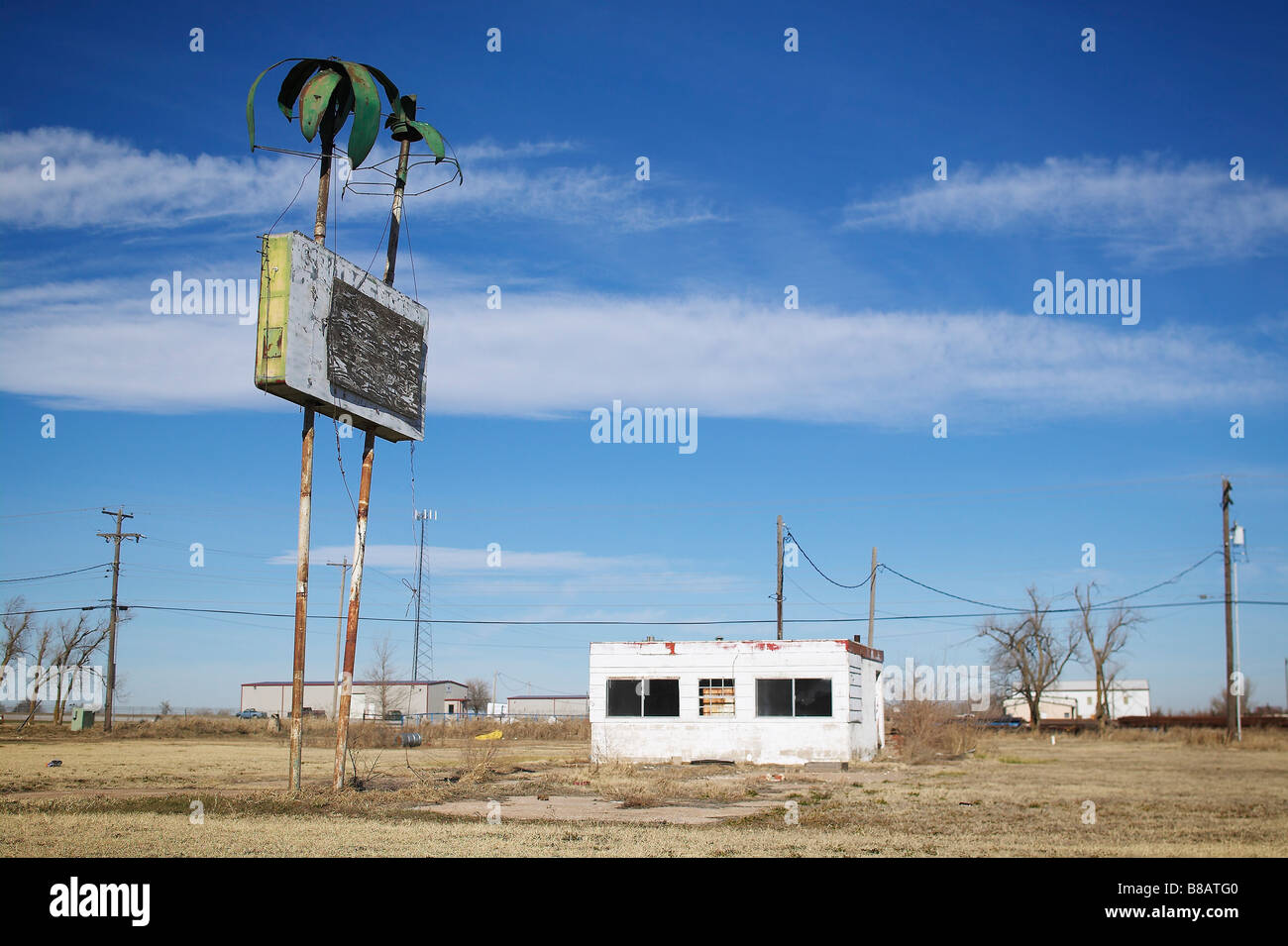 Abbandonare il Motel, Texas occidentale Foto Stock