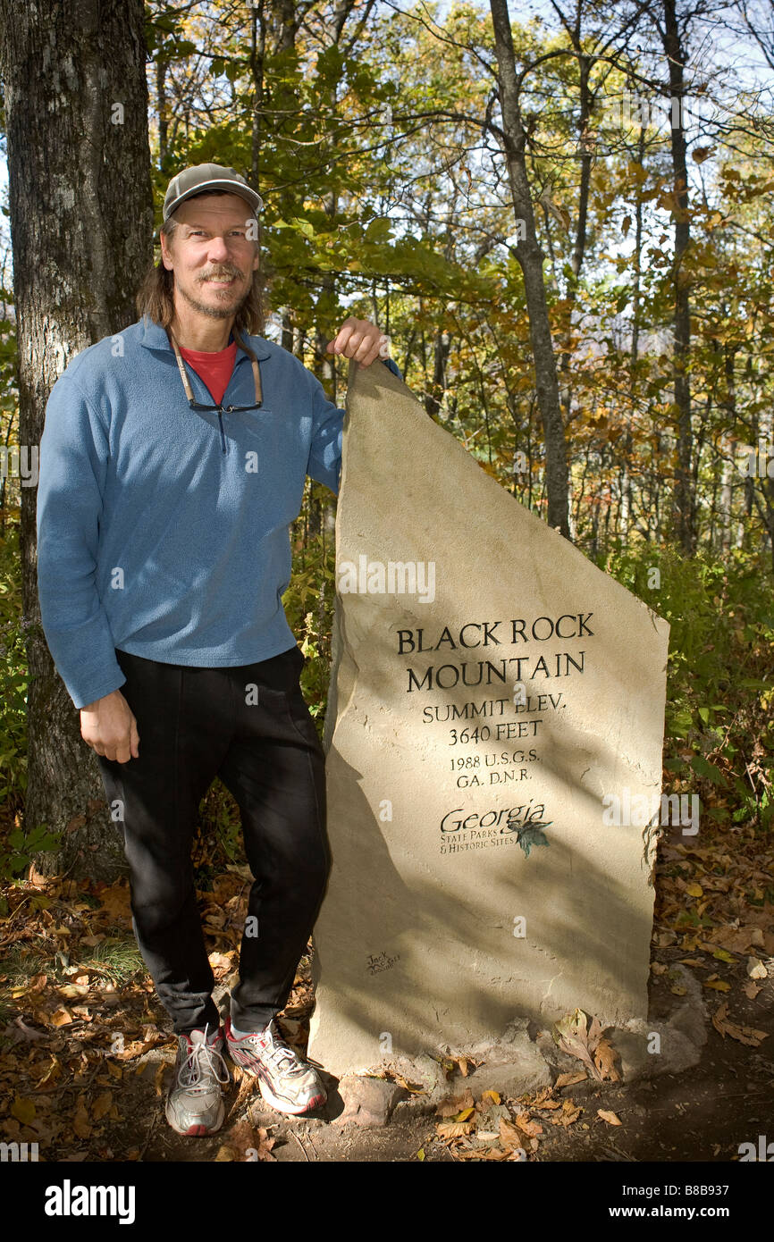 La Georgia di vertice del Tennessee Rock Trail in Black Rock Mountain State Park, il punto più alto di qualsiasi stato parco in Georgia Foto Stock