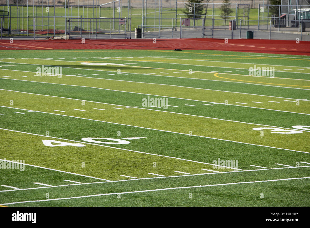 Un nuovo astro turf piede palla campo Foto Stock