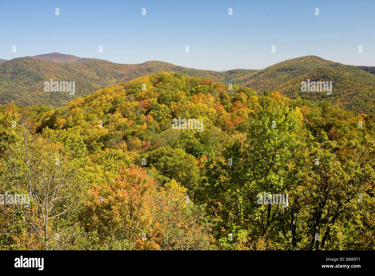 GEORGIA - Vista da Blue Ridge si affacciano in Black Rock Mountain State Park. Foto Stock