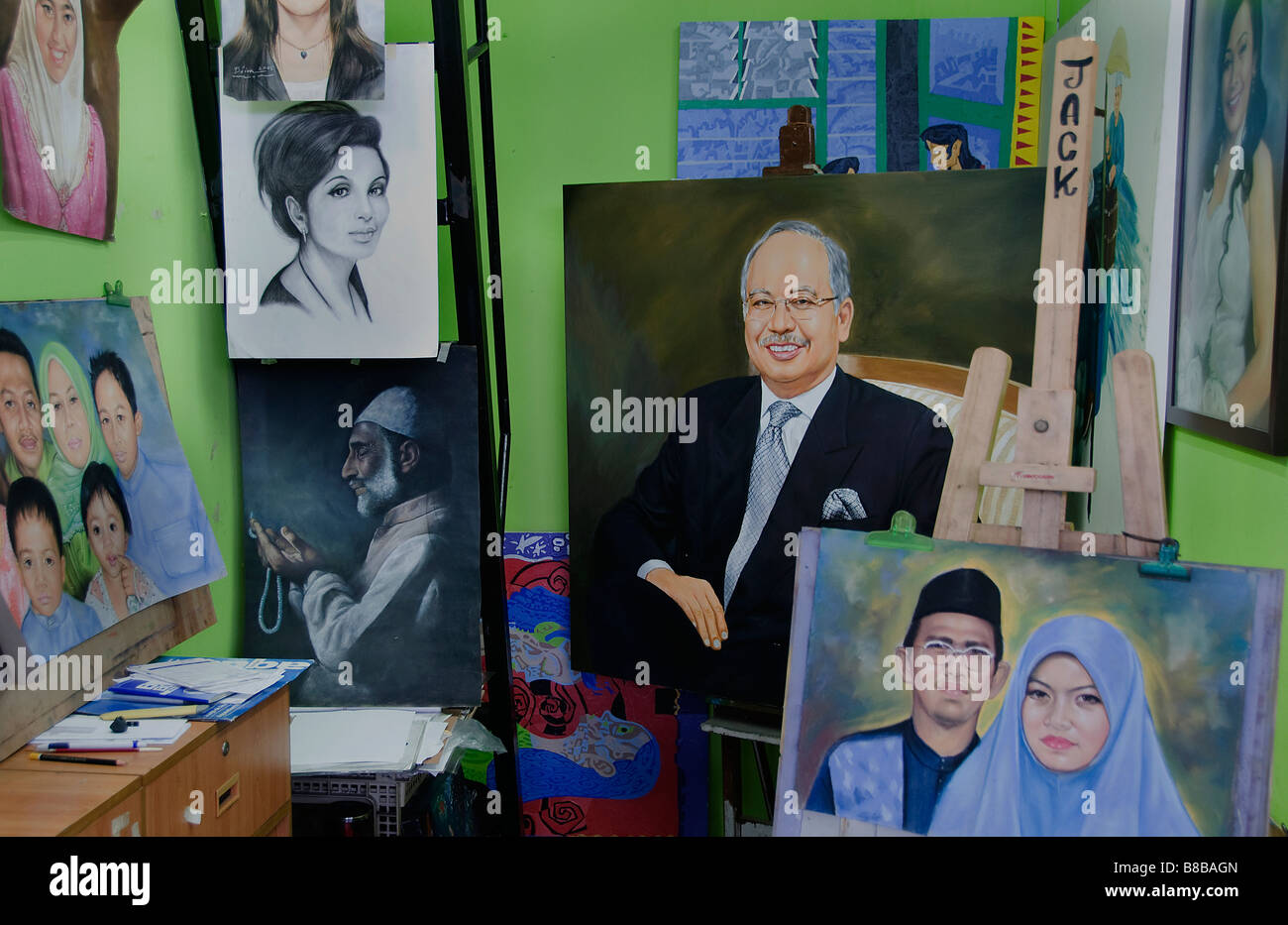 Malesia Kuala Lumpur vecchio mercato centrale Pasar Seni al cuore storico della città pittore pittura Foto Stock