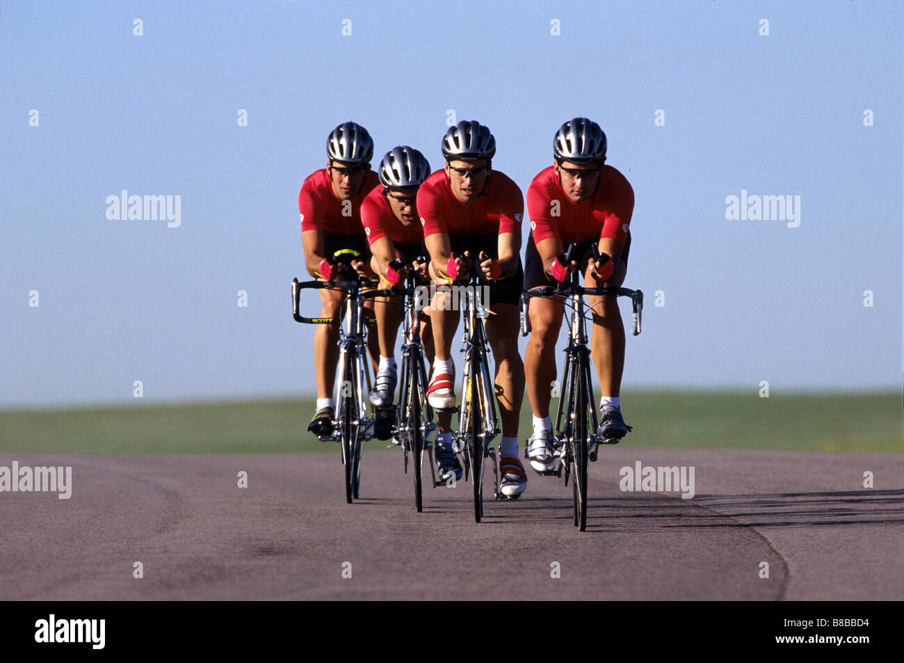 Road cycling team competere Foto Stock