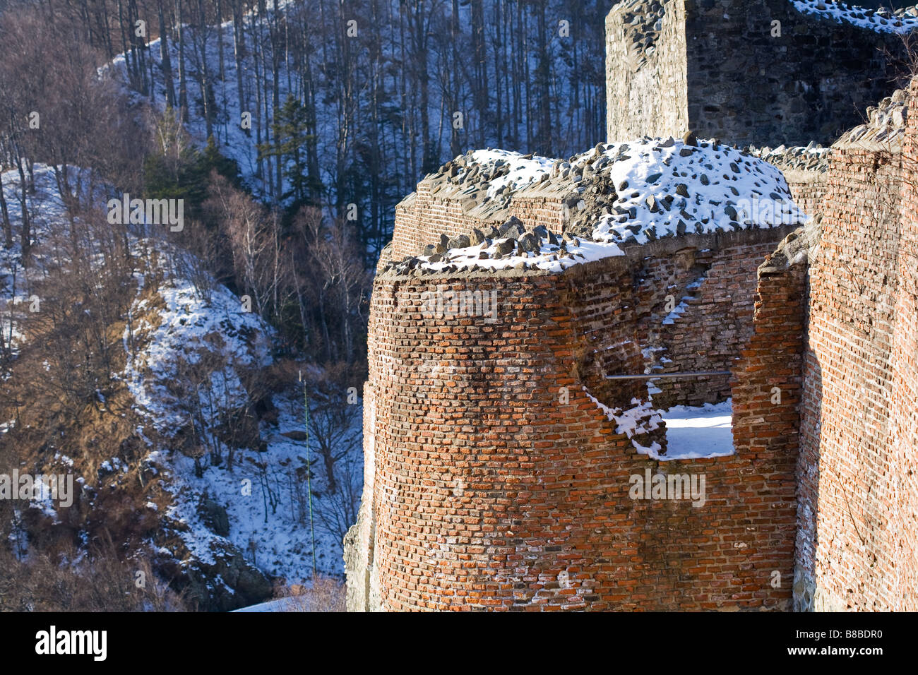Rovine di Dracula s fortezza in Romania Foto Stock