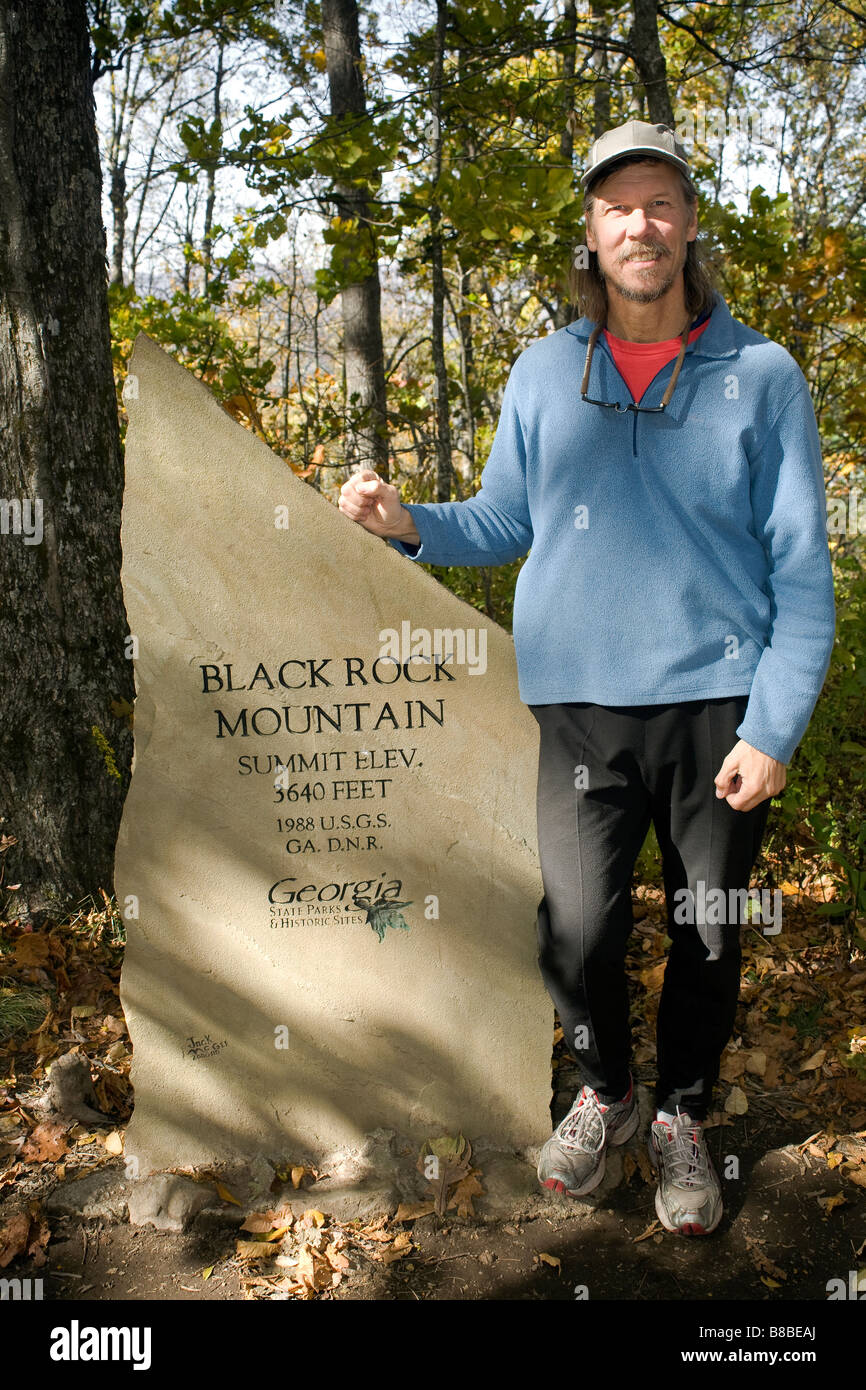 La Georgia di vertice del Tennessee Rock Trail in Black Rock Mountain State Park, il punto più alto di qualsiasi stato parco in Georgia Foto Stock