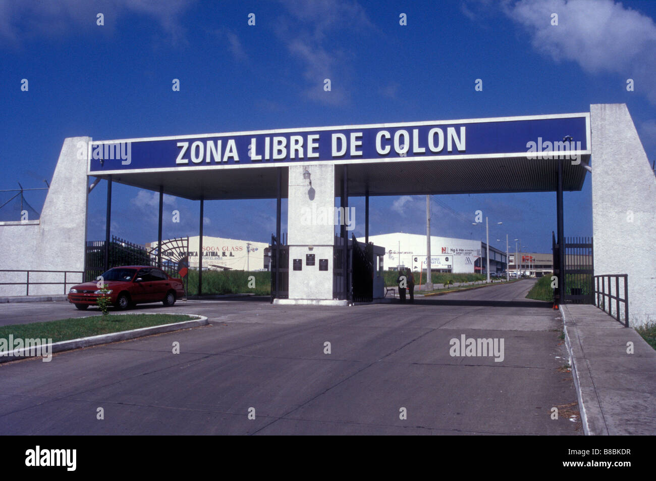 Ingresso al Duty Free Zone o Zona Libre nella città di Colon, Panama Foto Stock