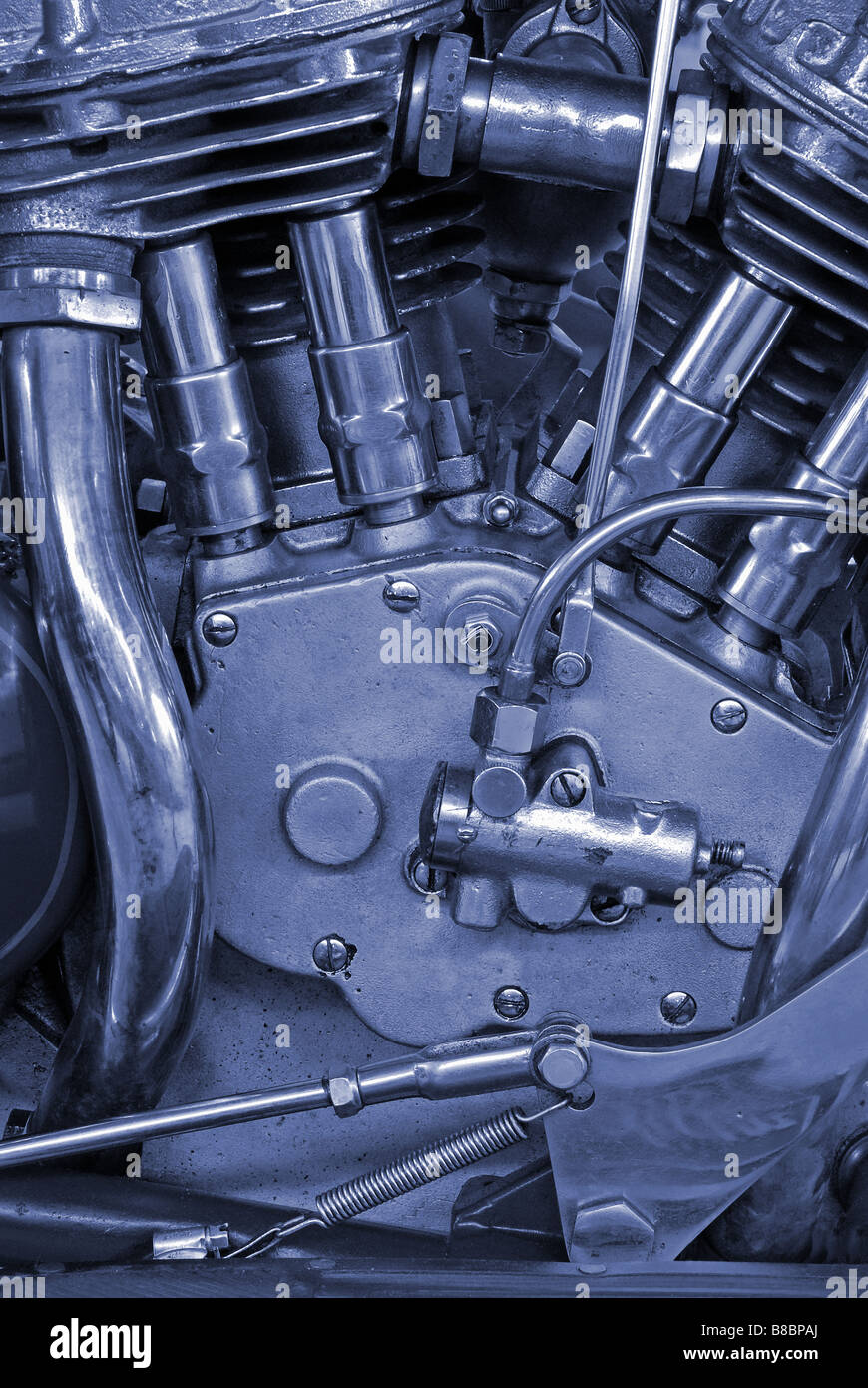 Close up del motore del motociclo Foto Stock