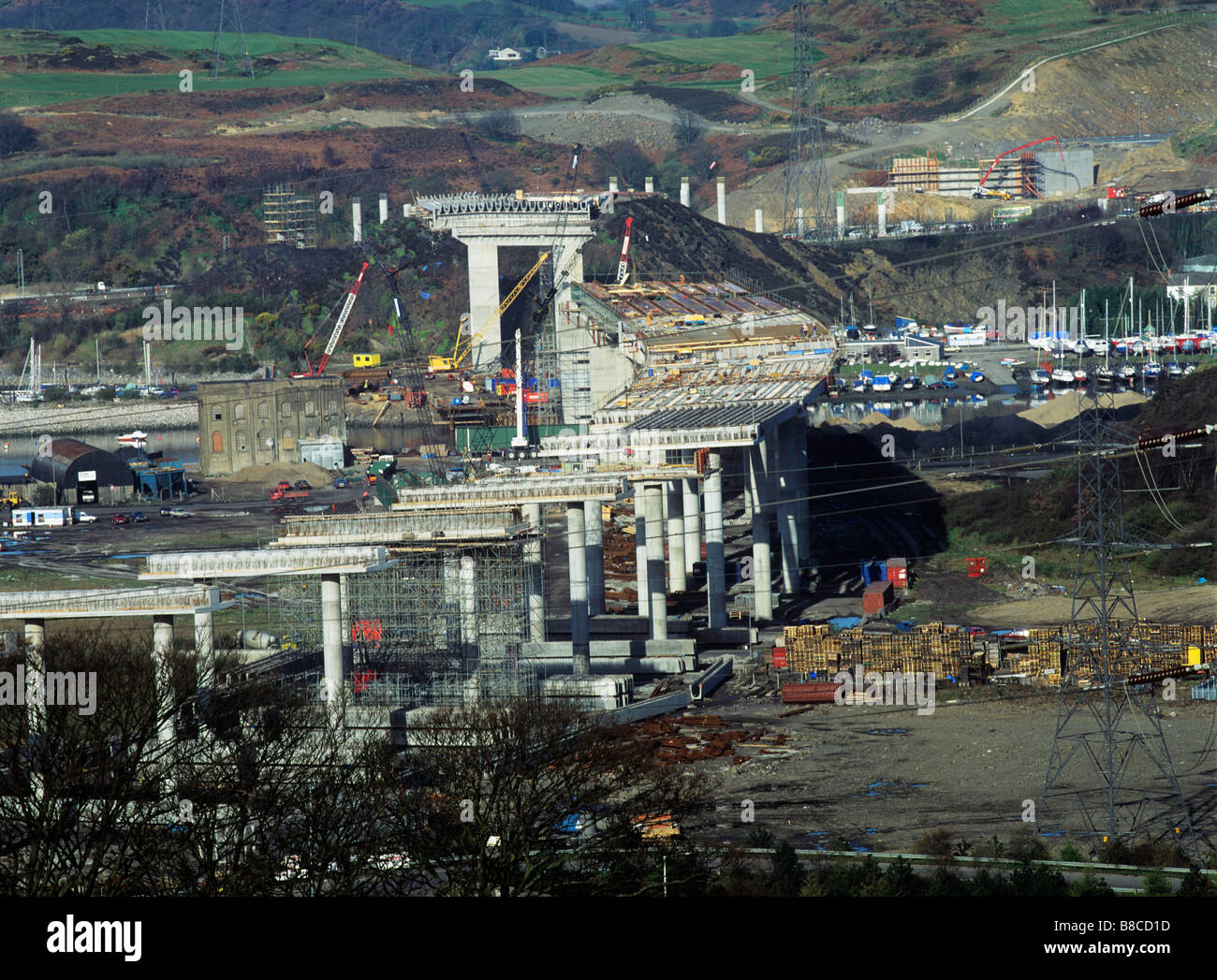La costruzione di una strada a doppia carreggiata bridge Foto Stock