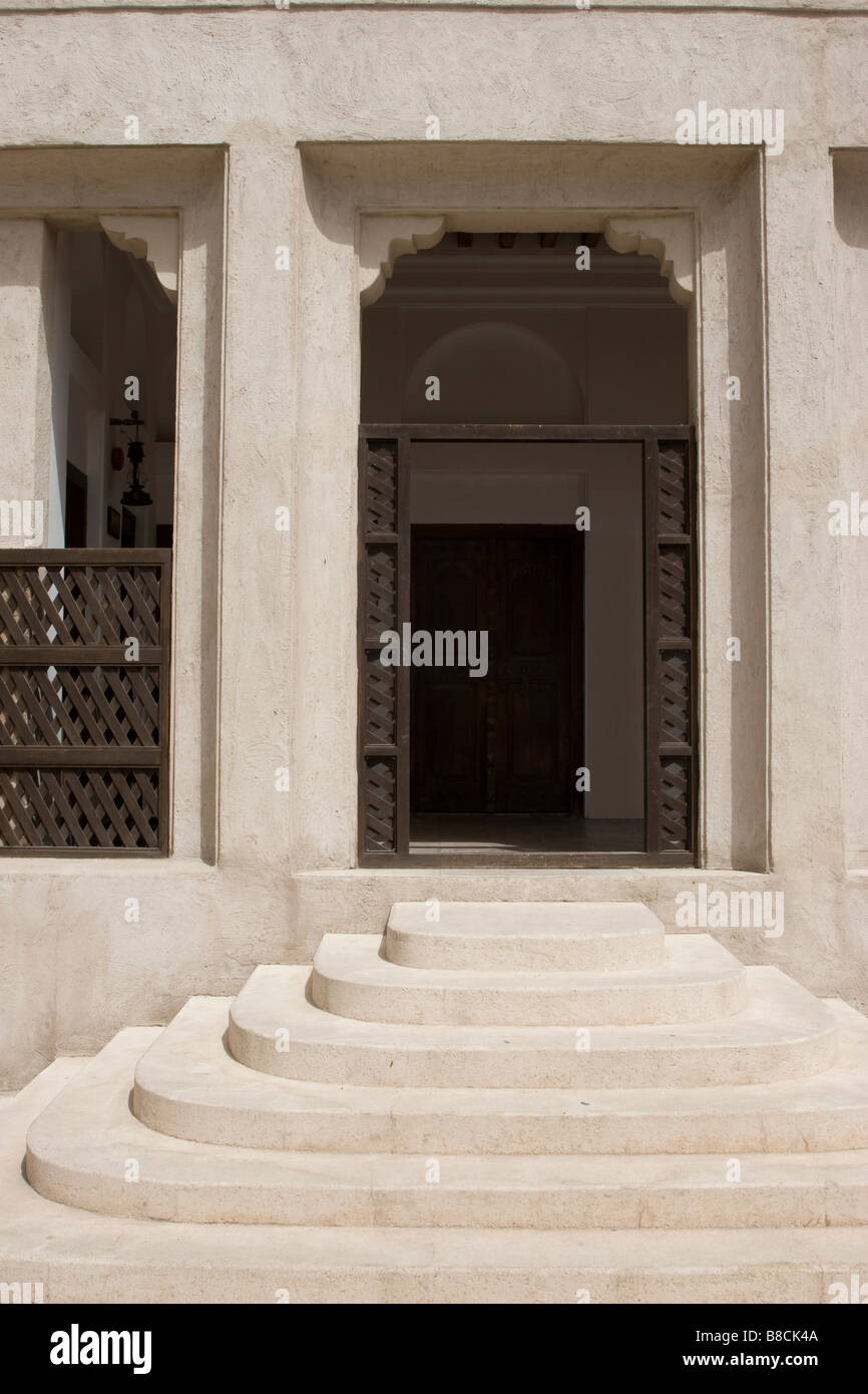 Dubai, UAE, dettagli architettonici di Sheikh Saeed Al Maktoum-house Foto Stock