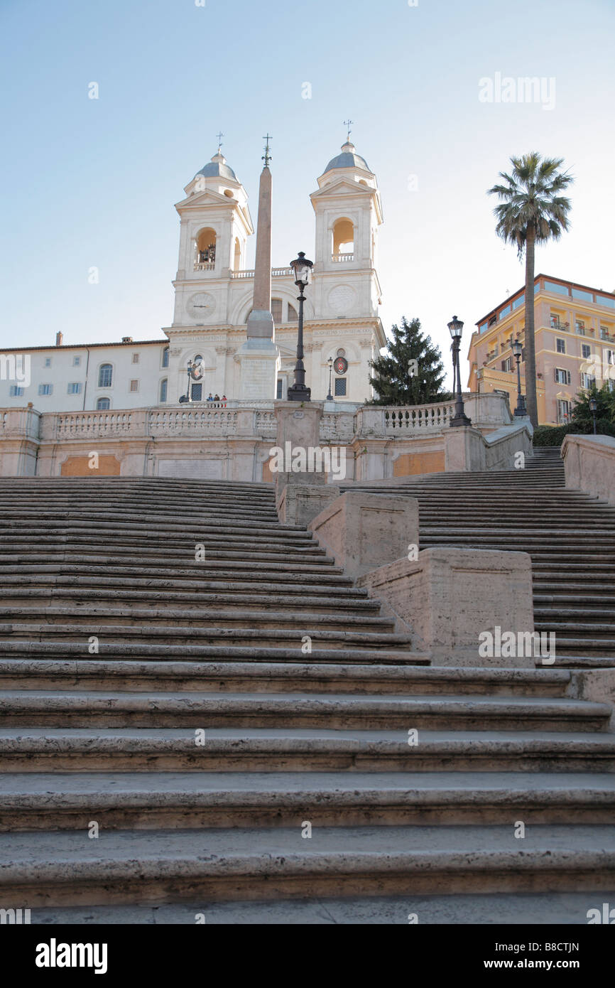 Scalinata di piazza di Spagna, Piazza di Spagna, Trinità dei Monti chiesa, Roma, Italia Foto Stock