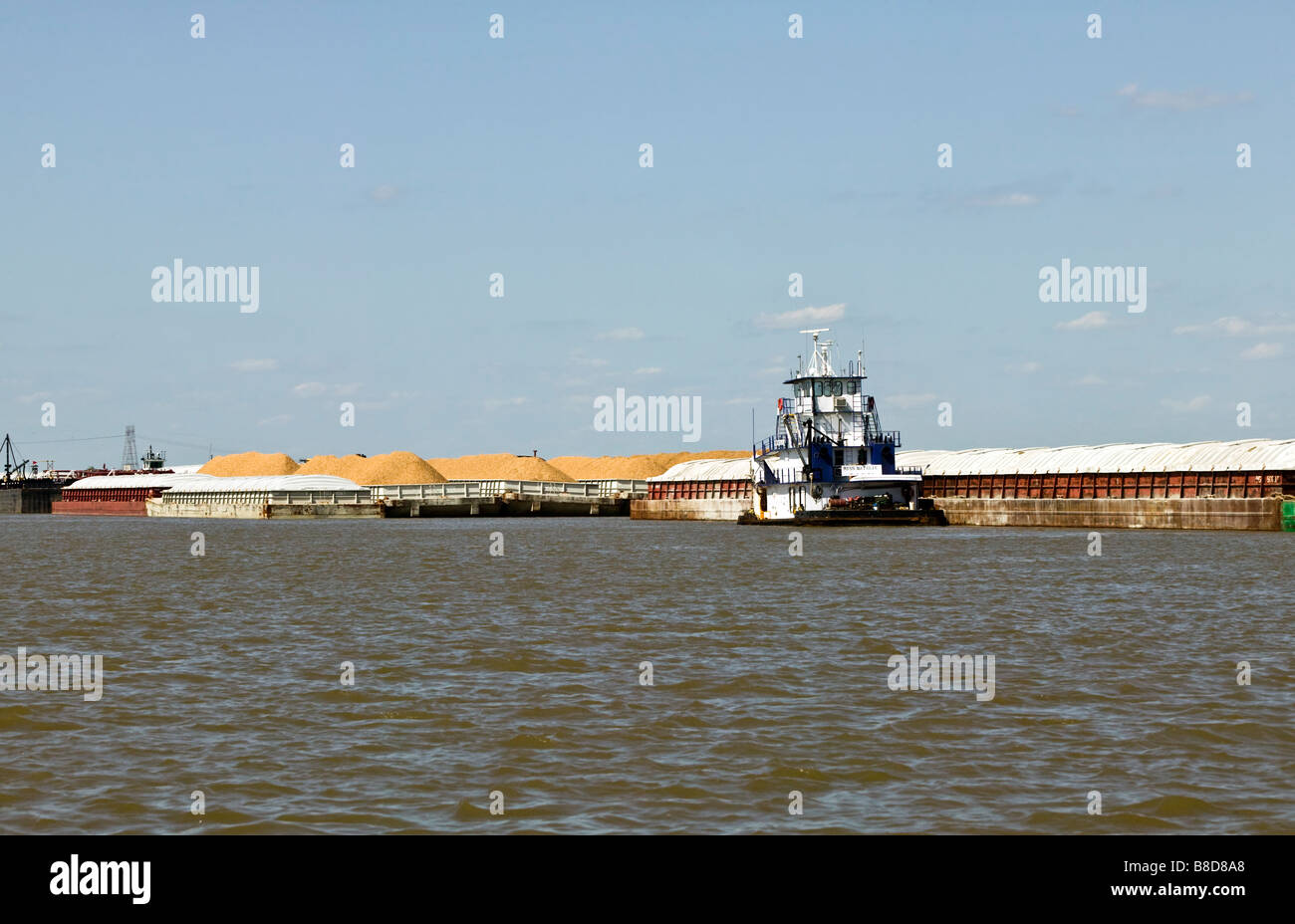 Mobile river barge Foto Stock