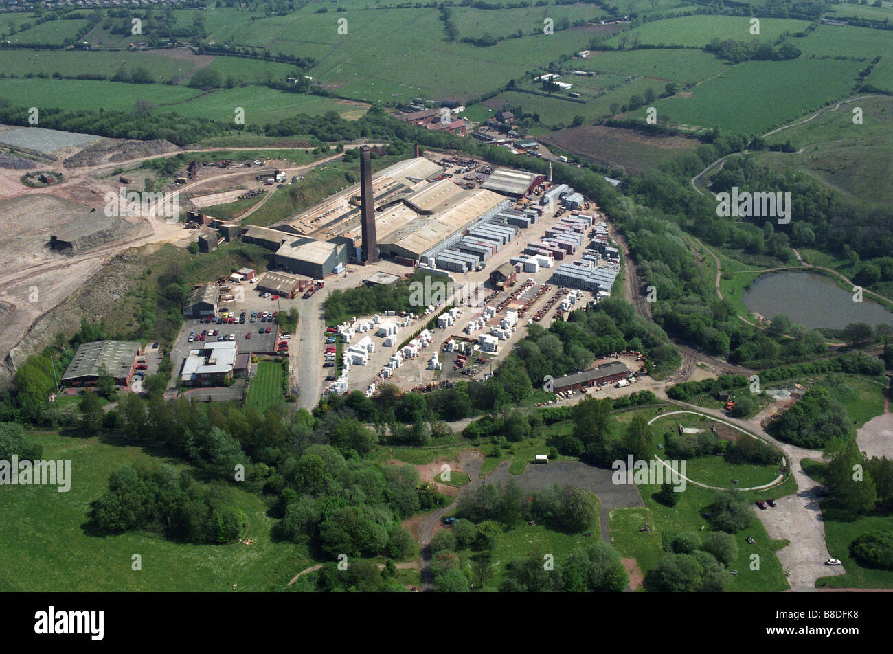 Vista aerea di BAGGERIDGE BRICK Company vicino Sedgley South Staffordshire West Midlands, Regno Unito Foto Stock