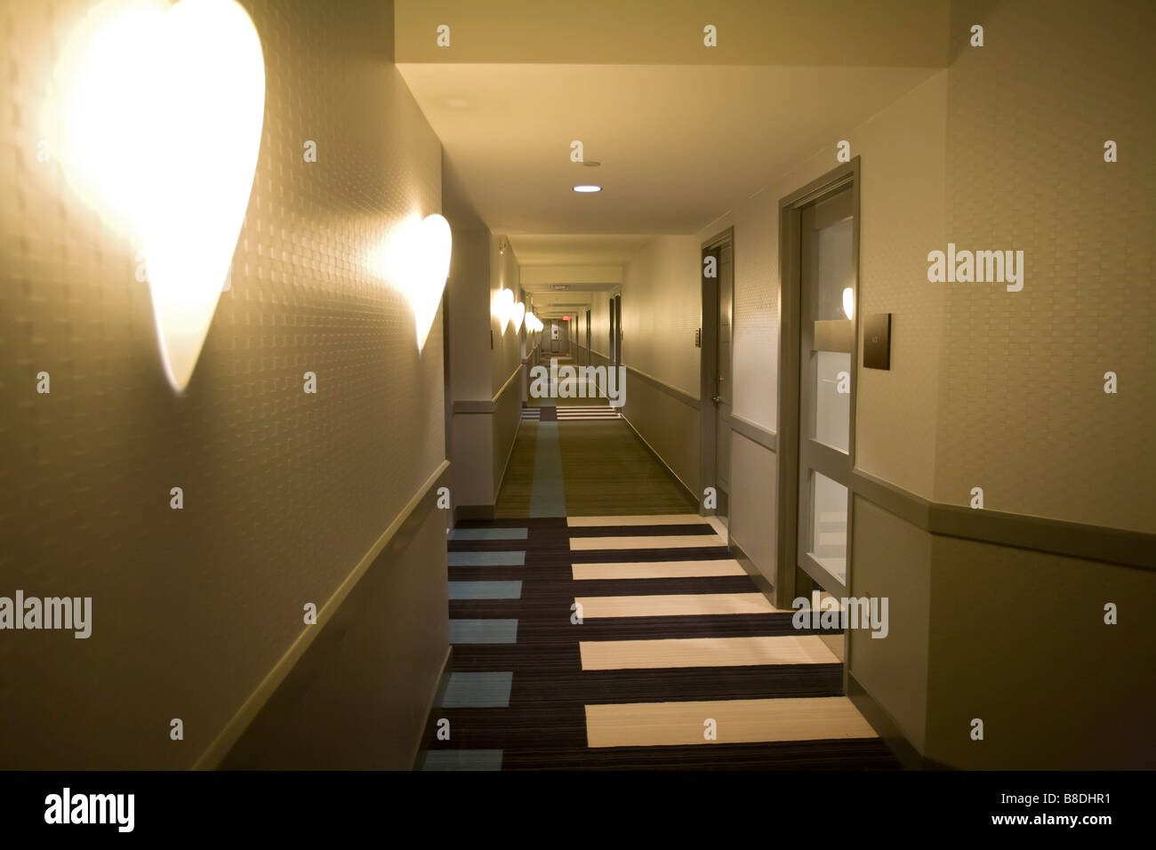 Detroit Michigan un corridoio in hotel presso il Greektown Casino Foto Stock