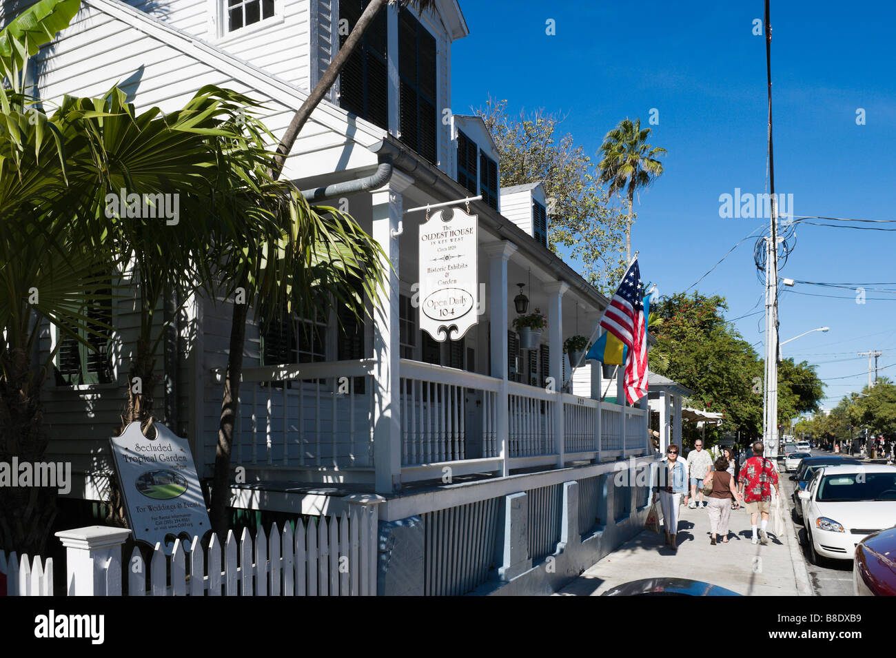 La più antica casa di Key West che risale circa al 1829, Duval Street, Key West, Florida Keys, STATI UNITI D'AMERICA Foto Stock