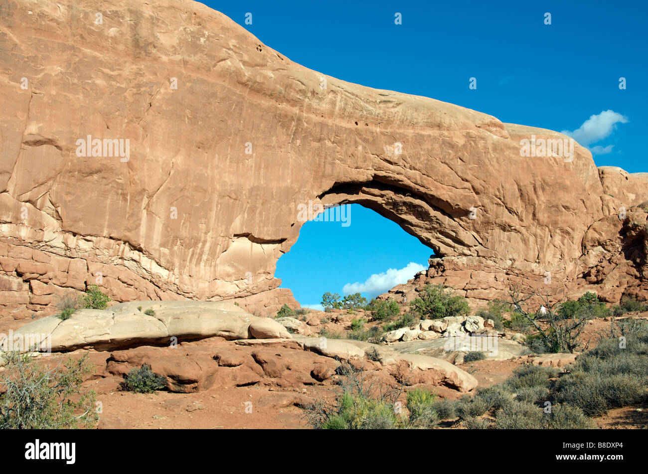 Finestra del nord Arches National Park nello Utah Stati Uniti d'America Foto Stock