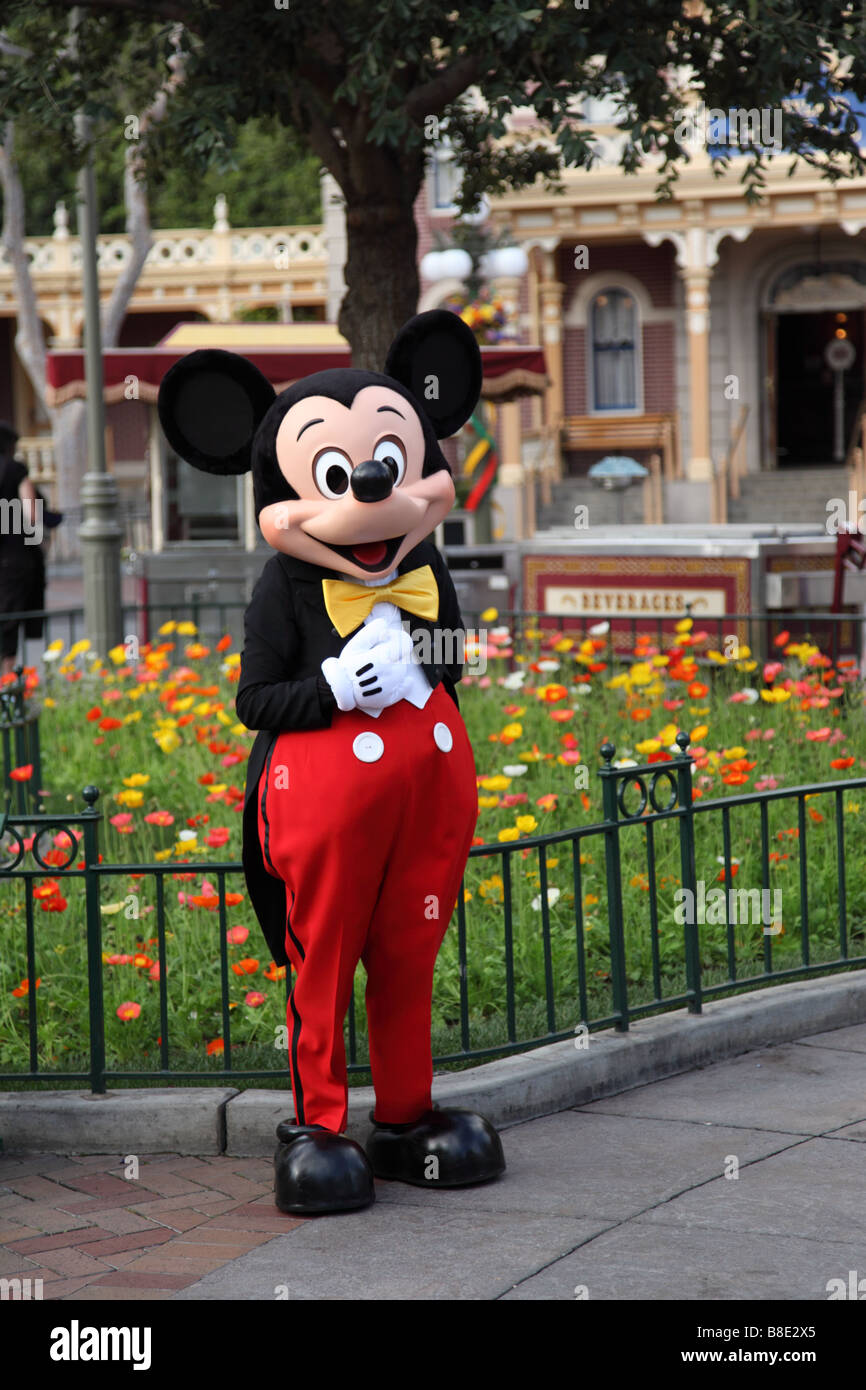 Mickey Mouse in corrispondenza del parco a tema Disneyland California Foto Stock