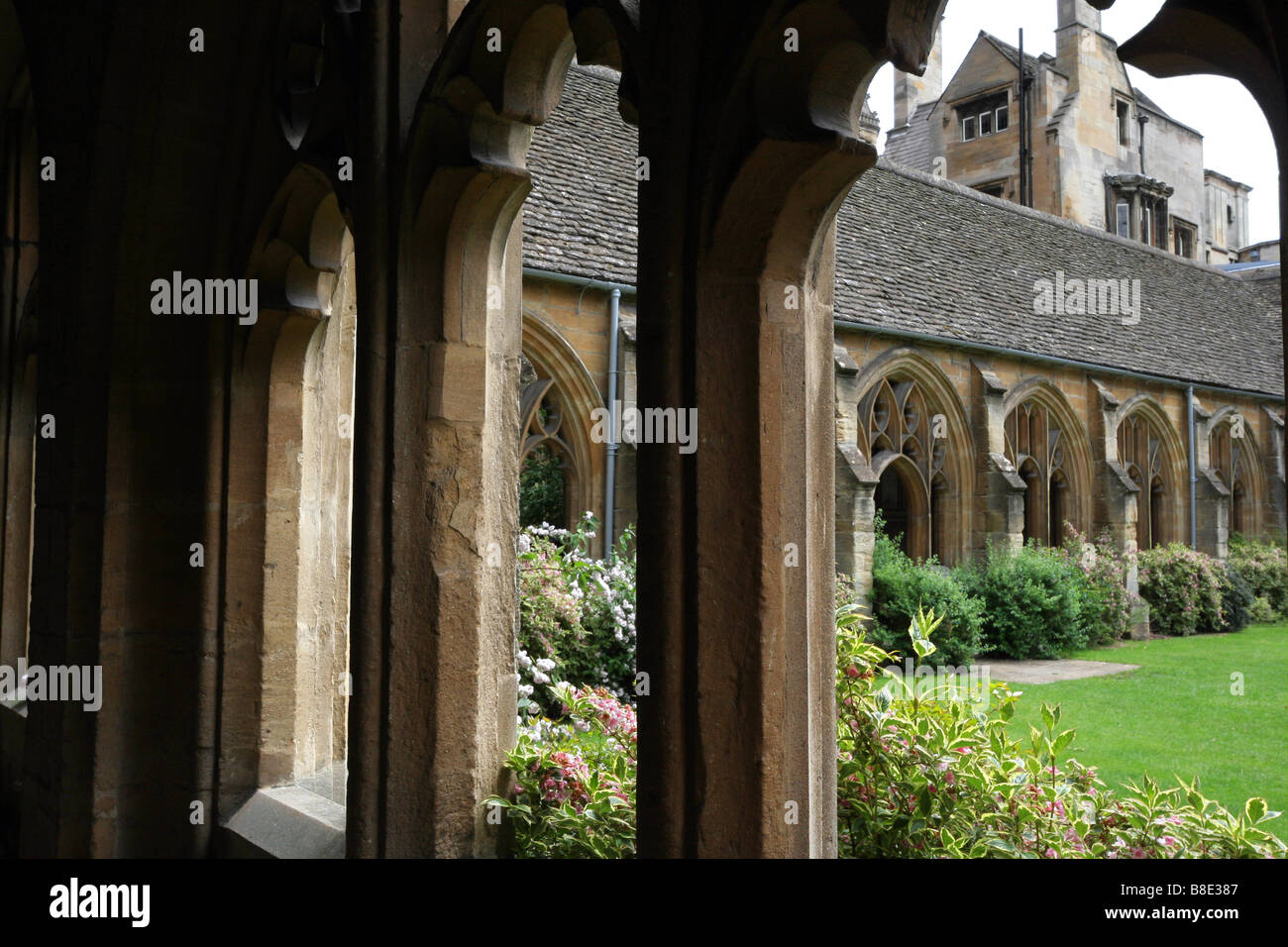 Oxford University, New College chiostro cortile Foto Stock