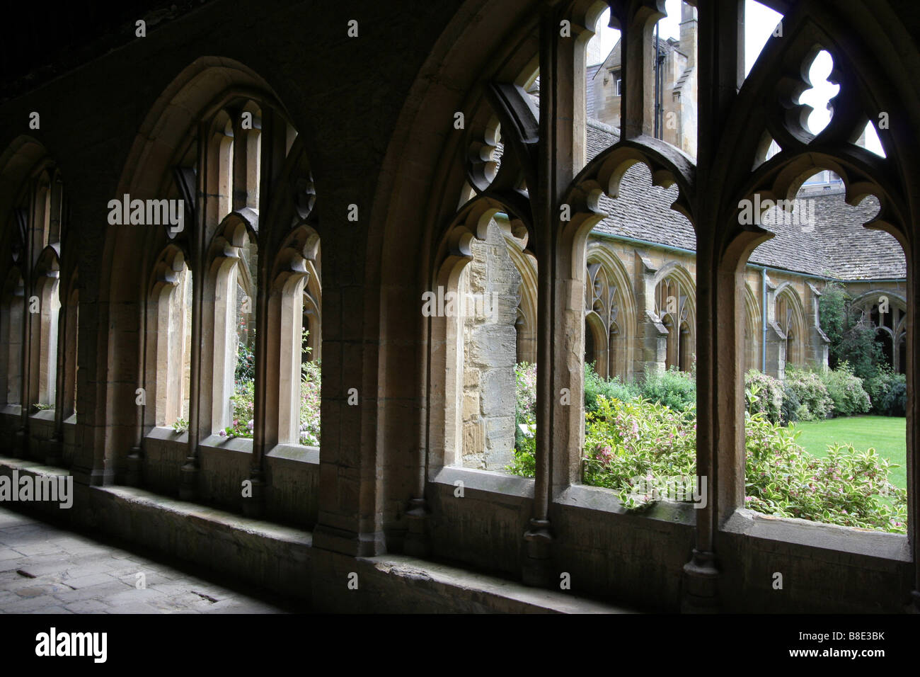 Oxford University, New College chiostro cortile Foto Stock