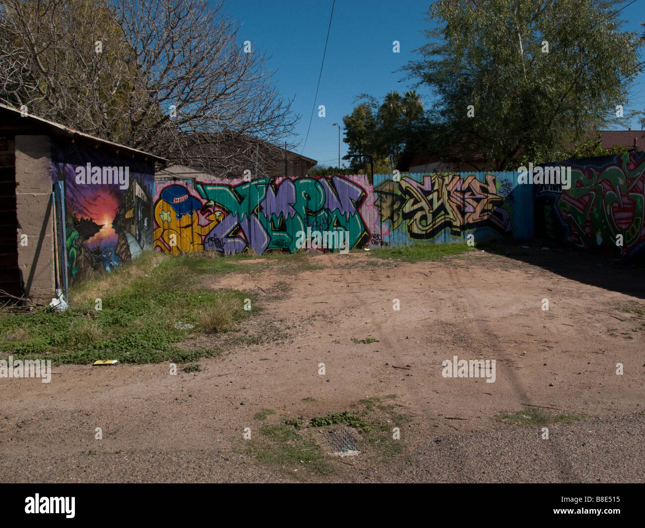 Graffiti su un muro in Chandler AZ, Stati Uniti d'America Foto Stock
