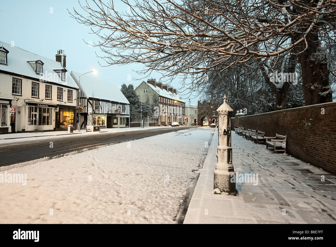 Scena di neve Northbar all'interno di Beverley East Yorkshire Regno Unito Foto Stock