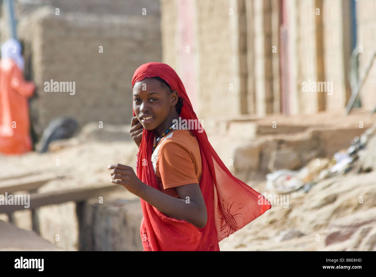 Giovane donna musulmana in Timbuktu Mali Foto Stock
