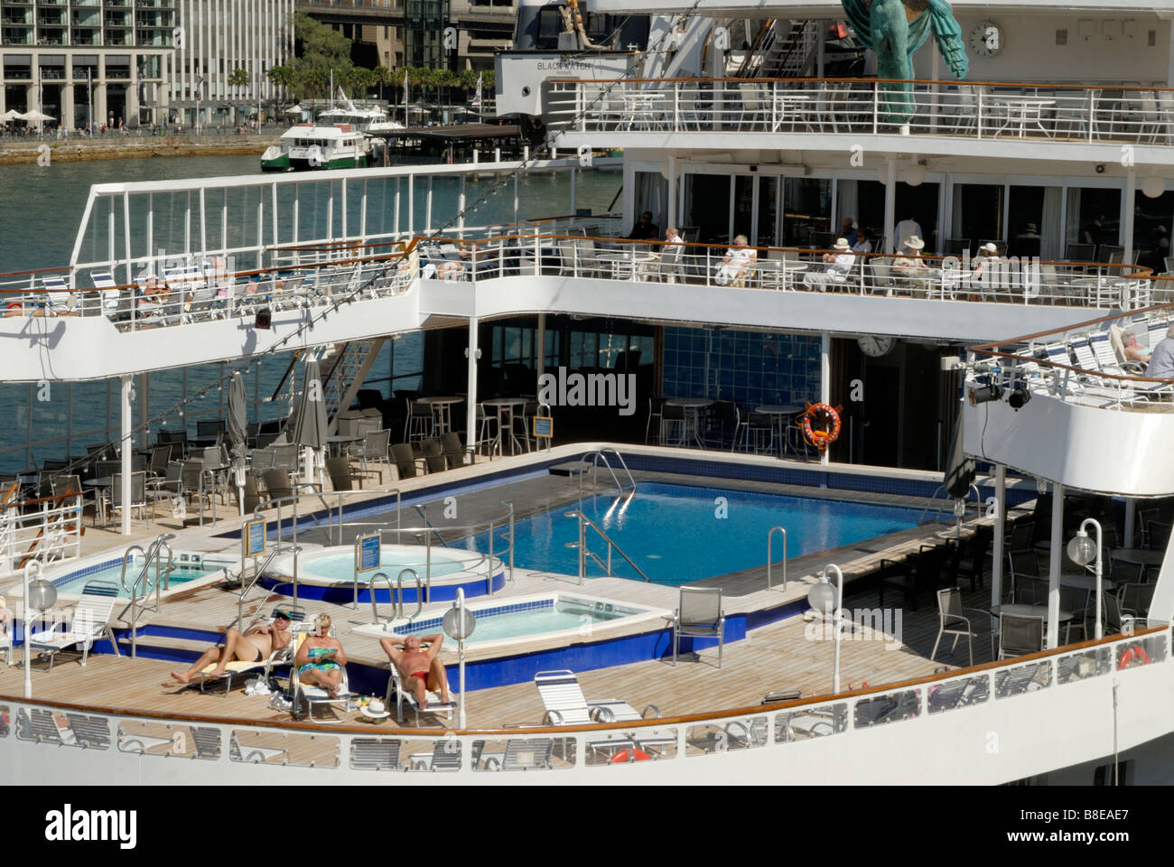 Nave da crociera ormeggiata nel porto di Sydney Austarlia Foto Stock