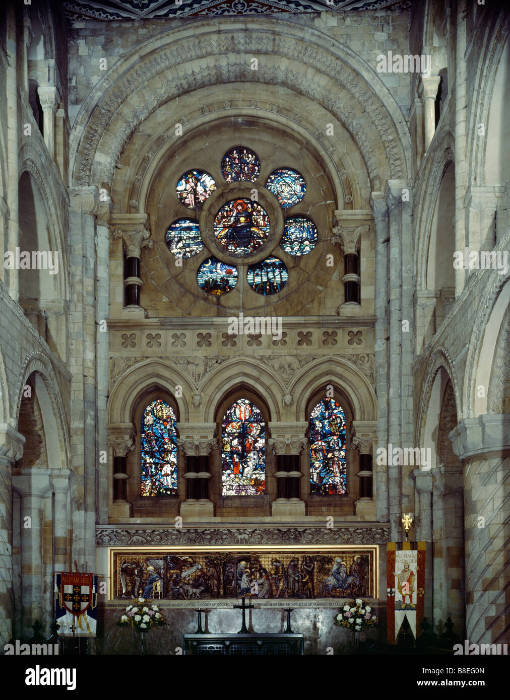 Waltham Abbey interno della navata centrale Foto Stock