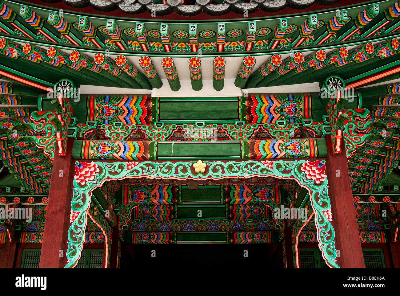Tempio pittura dettaglio seoul corea del sud asia Foto Stock