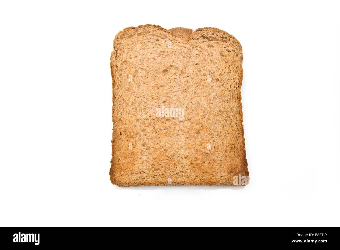 Toast integrale isolato su un bianco di sfondo per studio. Foto Stock