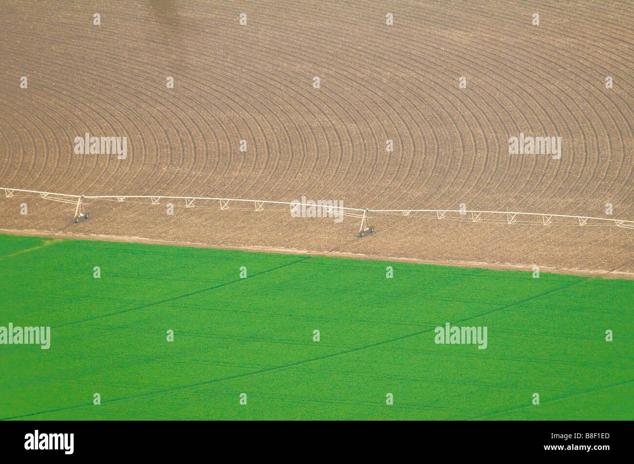 Israele Beit She una valle arato campo agricoltura vista in elevazione Foto Stock